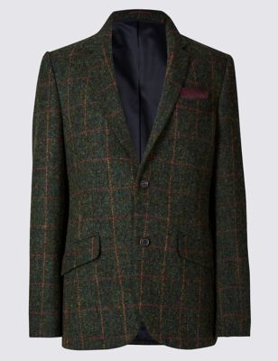 Pure Wool Tailored Fit Harris Tweed Jacket